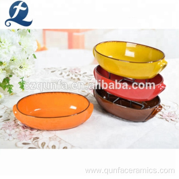 Professional Solid Color Oval Baking Pan Snack Bakeware